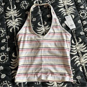 NWT Hollister Striped Halter Top
